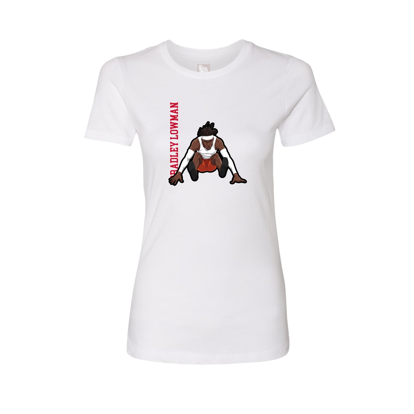 Womens Tee — Name Vertical in White
