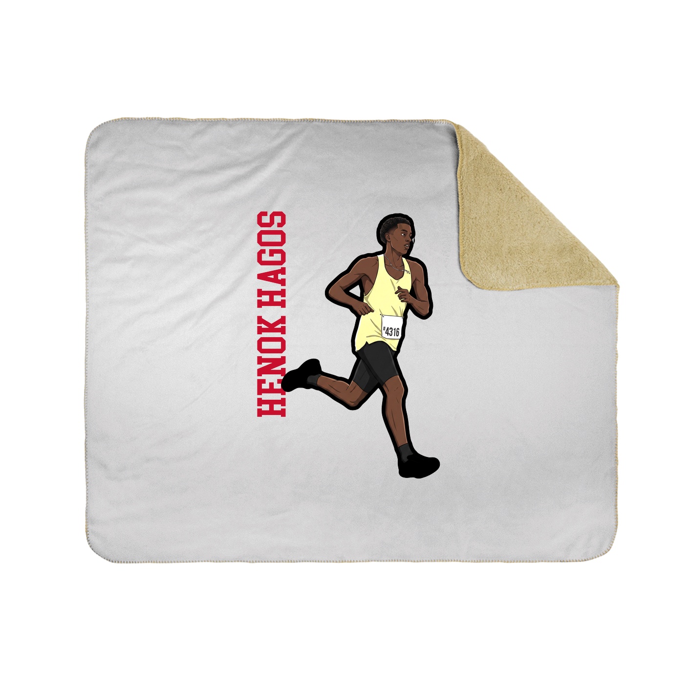 Throw Blanket — Name Vertical in White