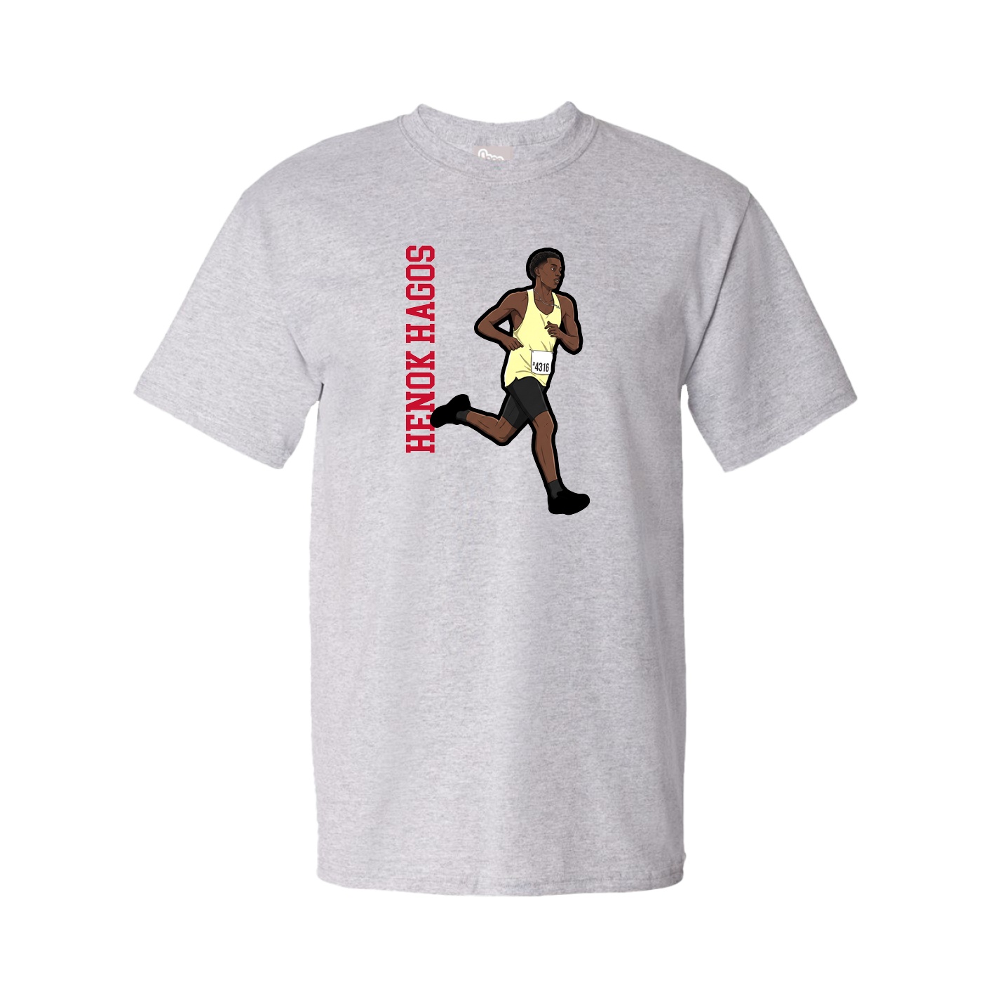 Tee — Name Vertical in Grey