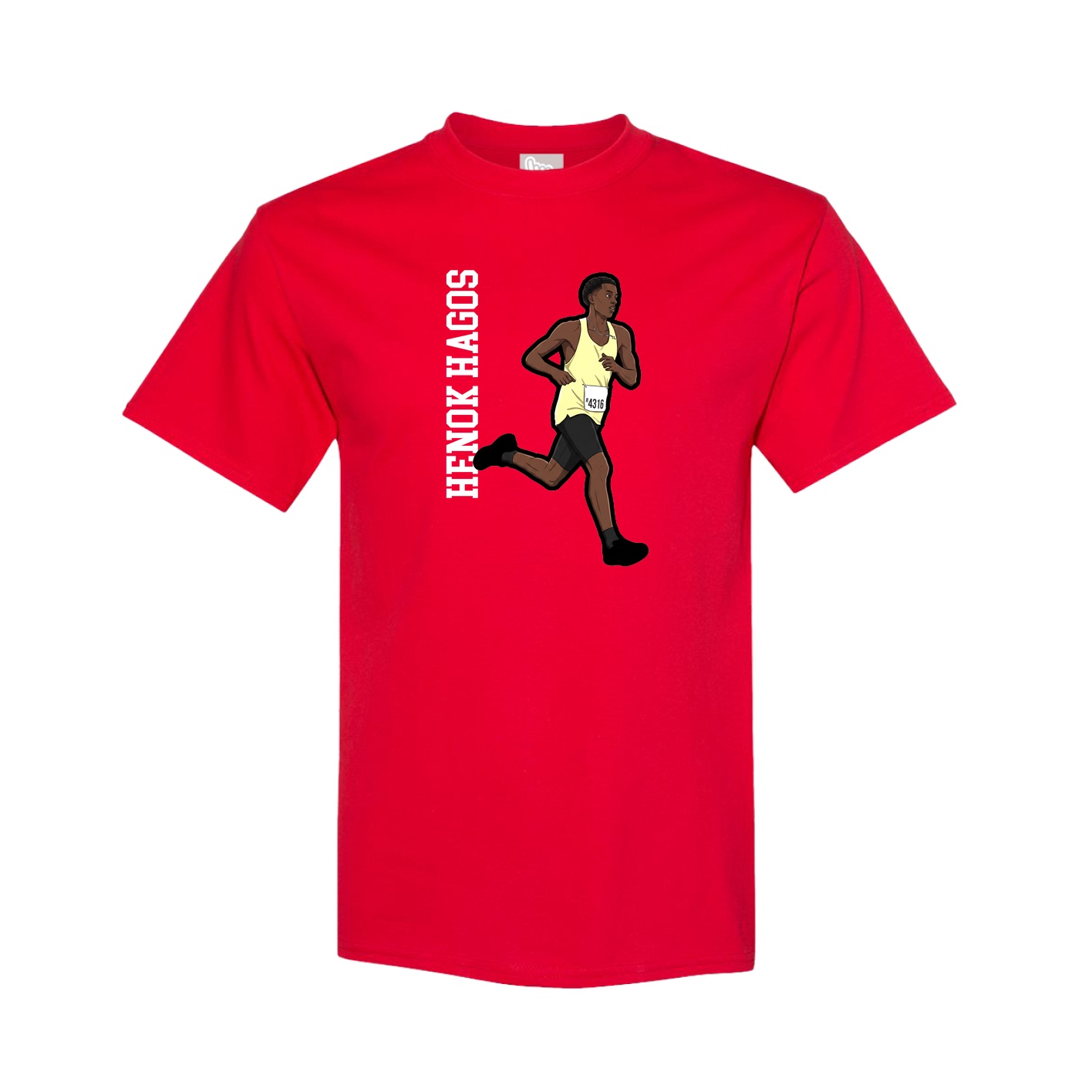 Tee — Name Vertical in Red