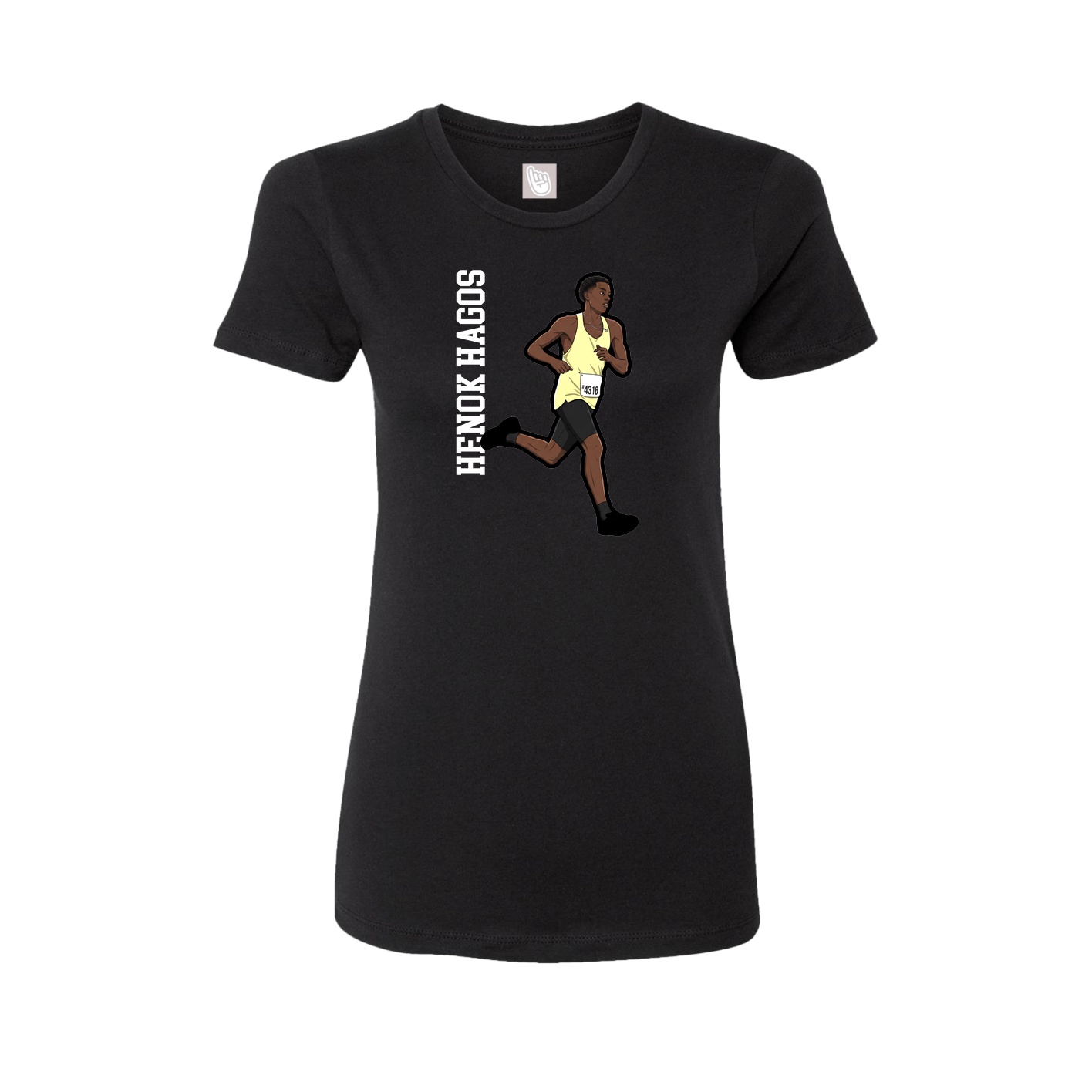 Womens Tee — Name Vertical in Black