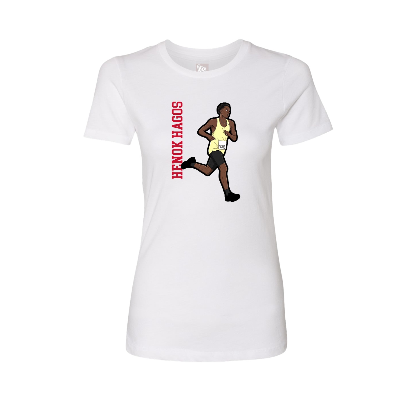 Fitted Women's Tee — Name Vertical in White