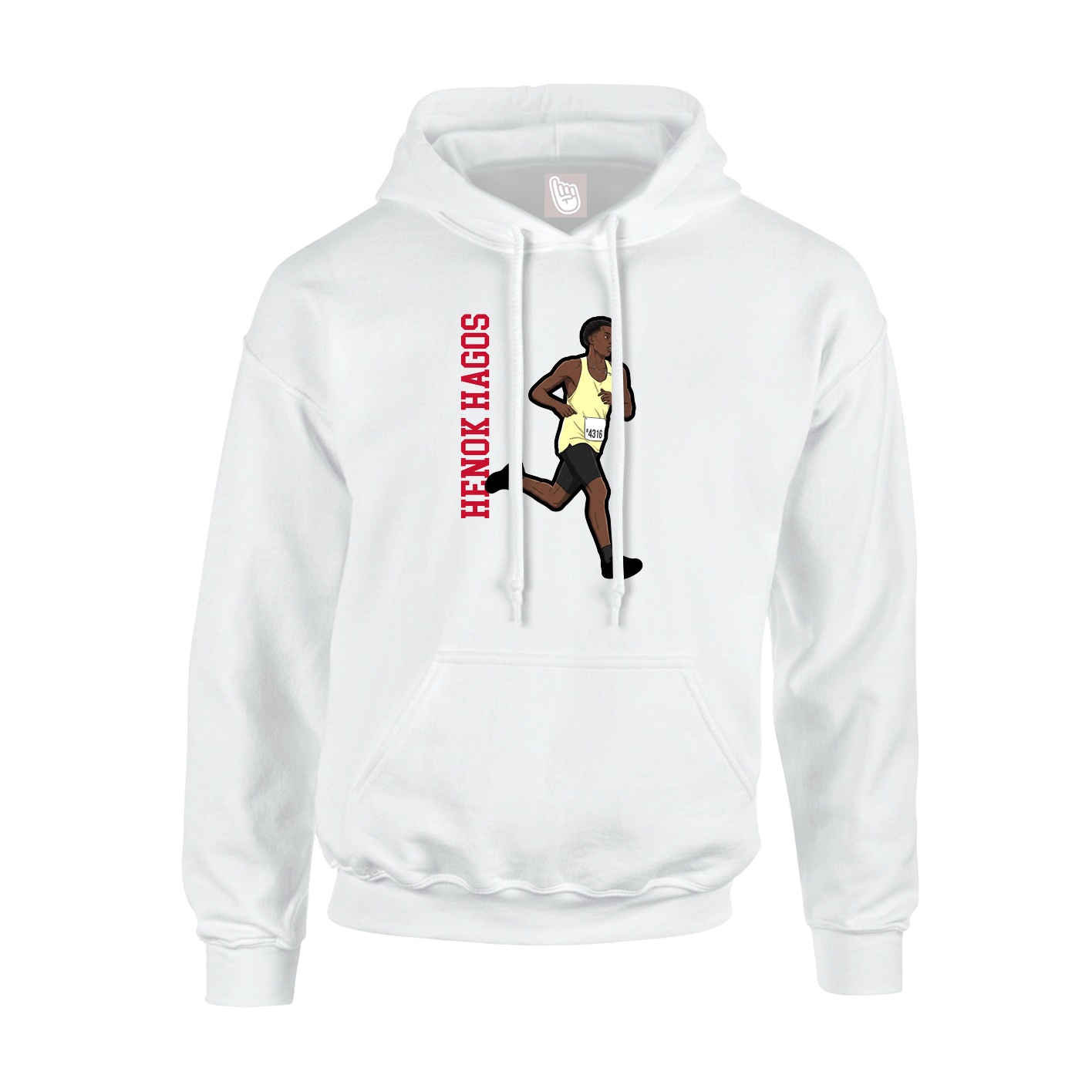 Youth Hoodie — Name Vertical in White