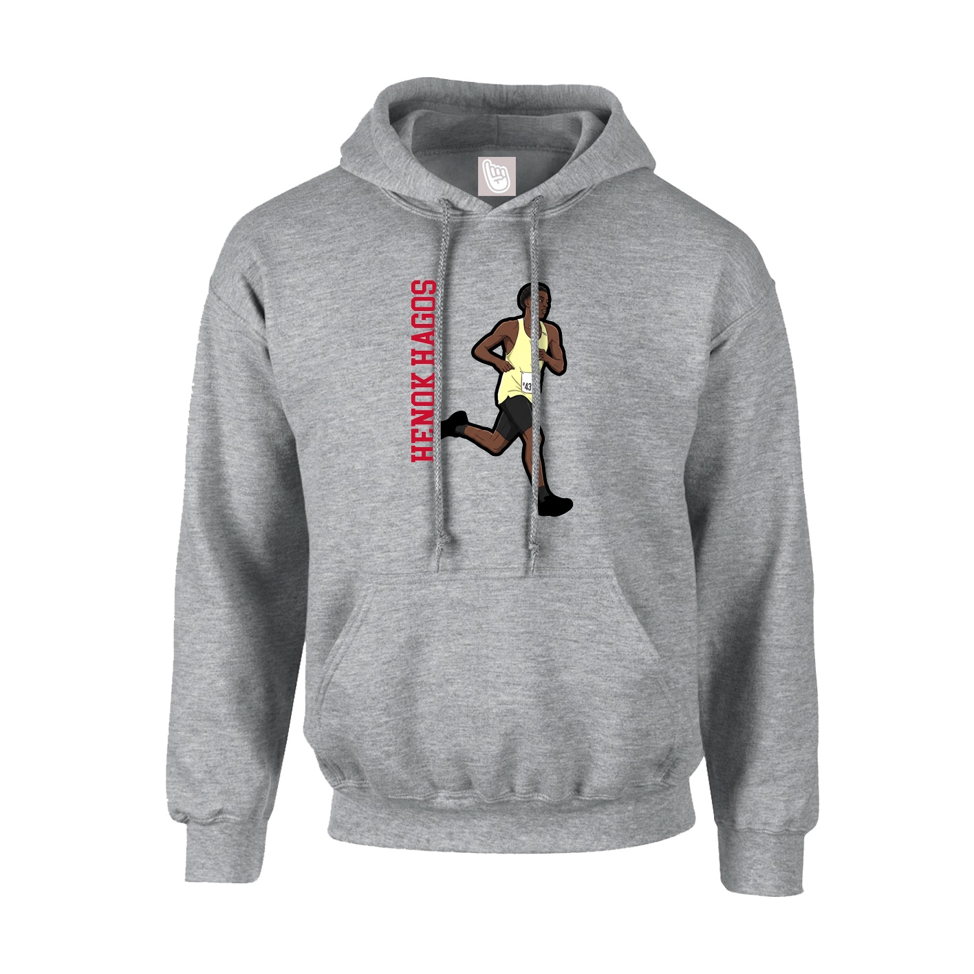 Youth Hoodie — Name Vertical in Grey