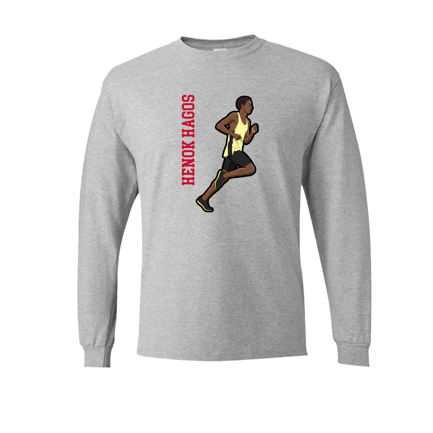 Long Sleeve Tee — Name Vertical in Grey