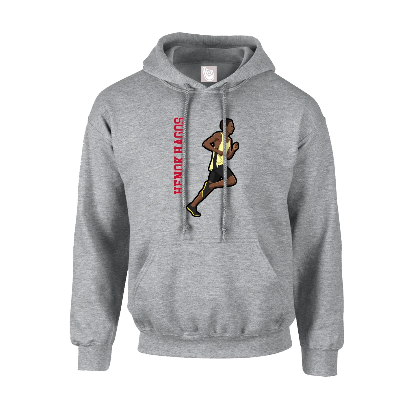 Youth Hoodie — Name Vertical in Grey