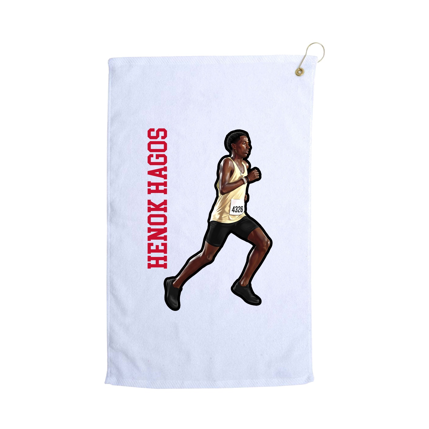 Golf Towel — Name Vertical in White