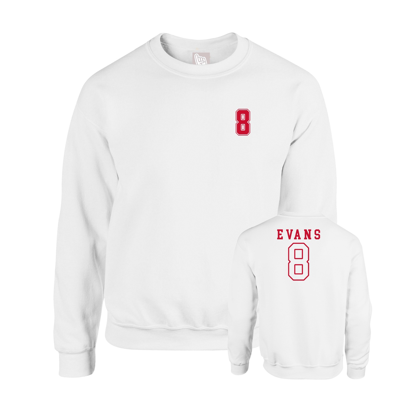 Fleece Crew — Chest Back in White