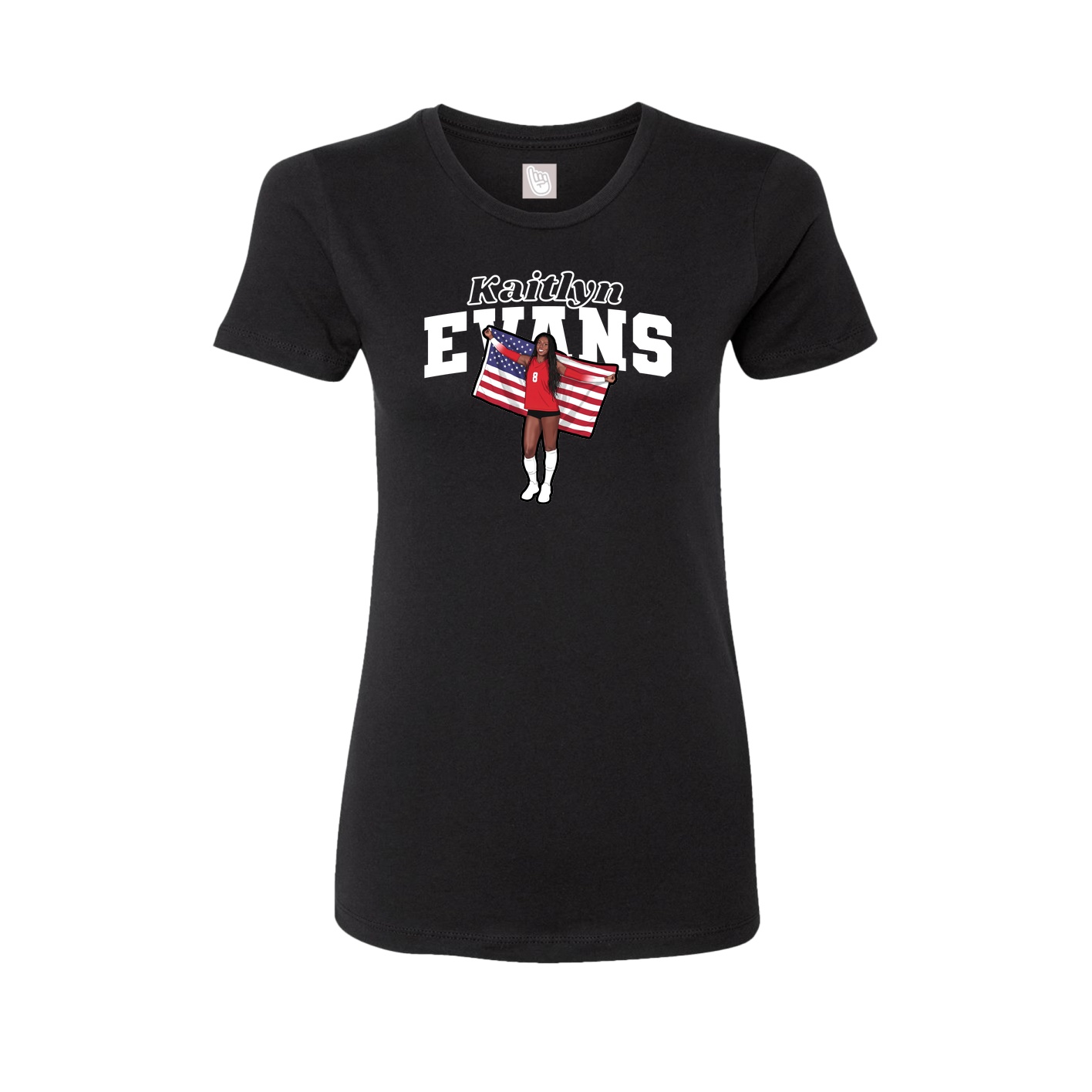 Fitted Women's Tee — Name Arch in Black