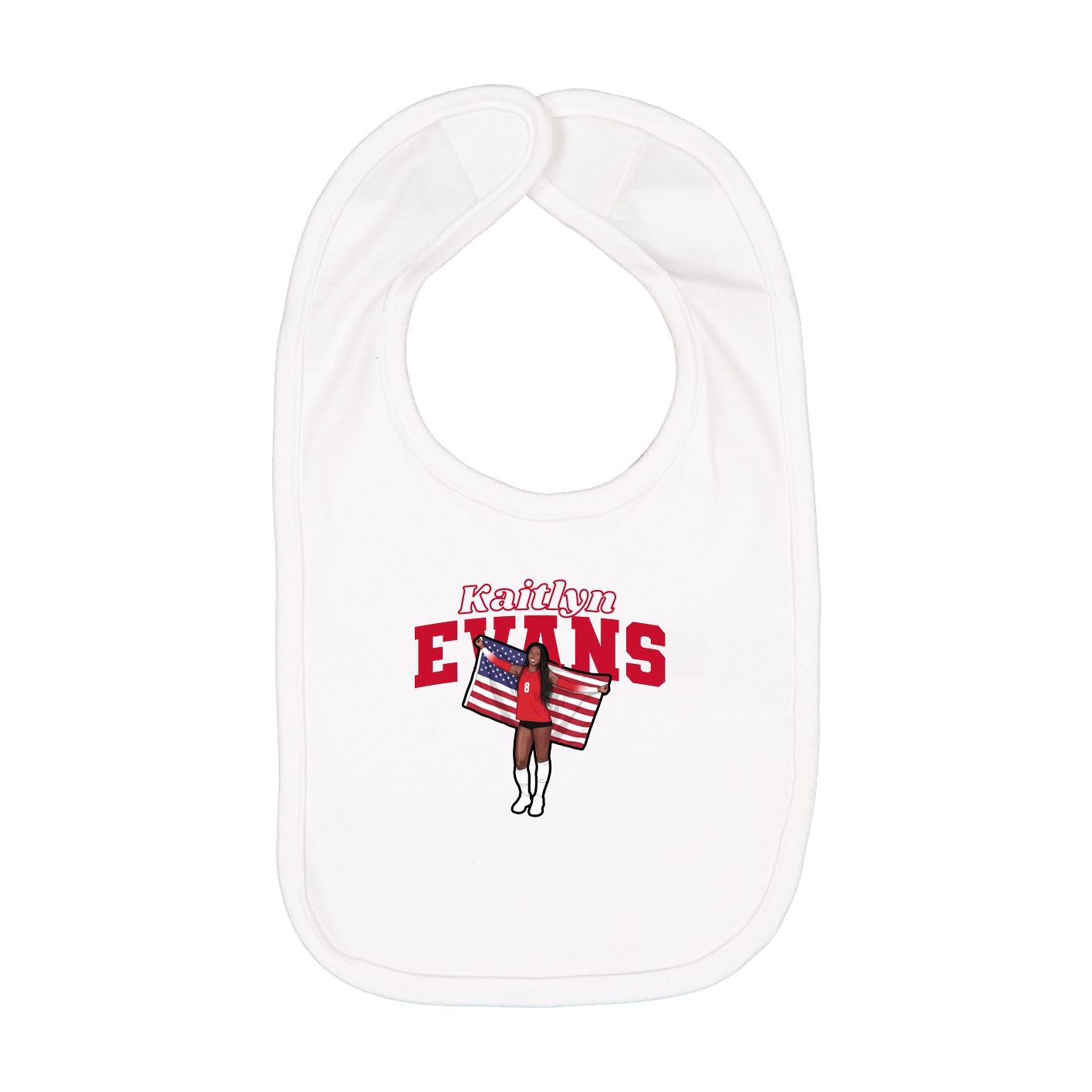 Infant Bib — Name Arch in White