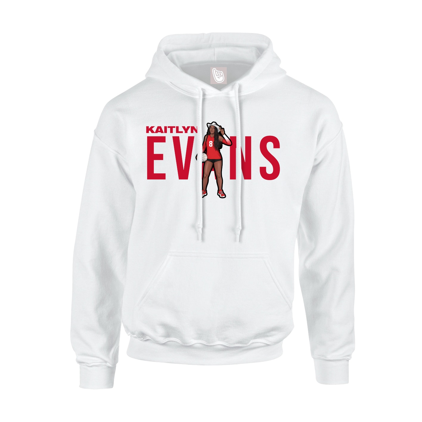 Youth Hoodie — Player Name in White