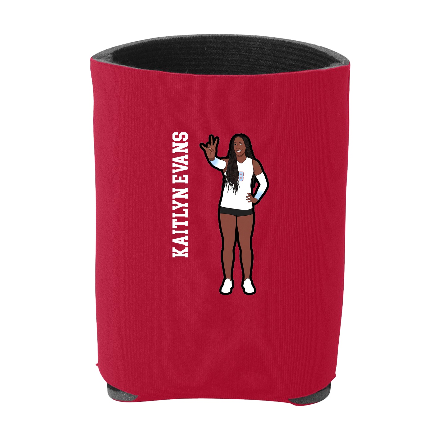 Can Holder — Name Vertical in Red