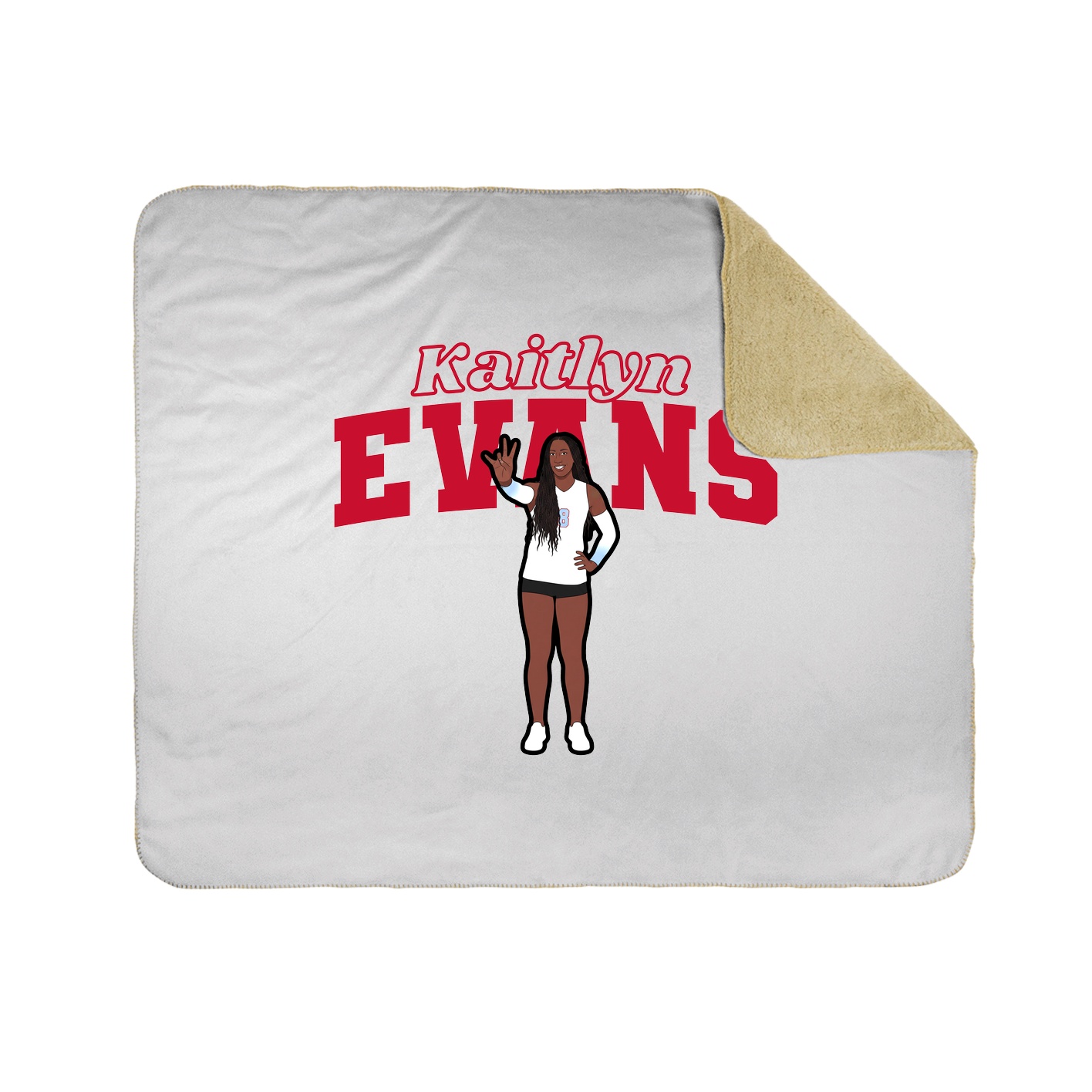 Throw Blanket — Name Arch in White