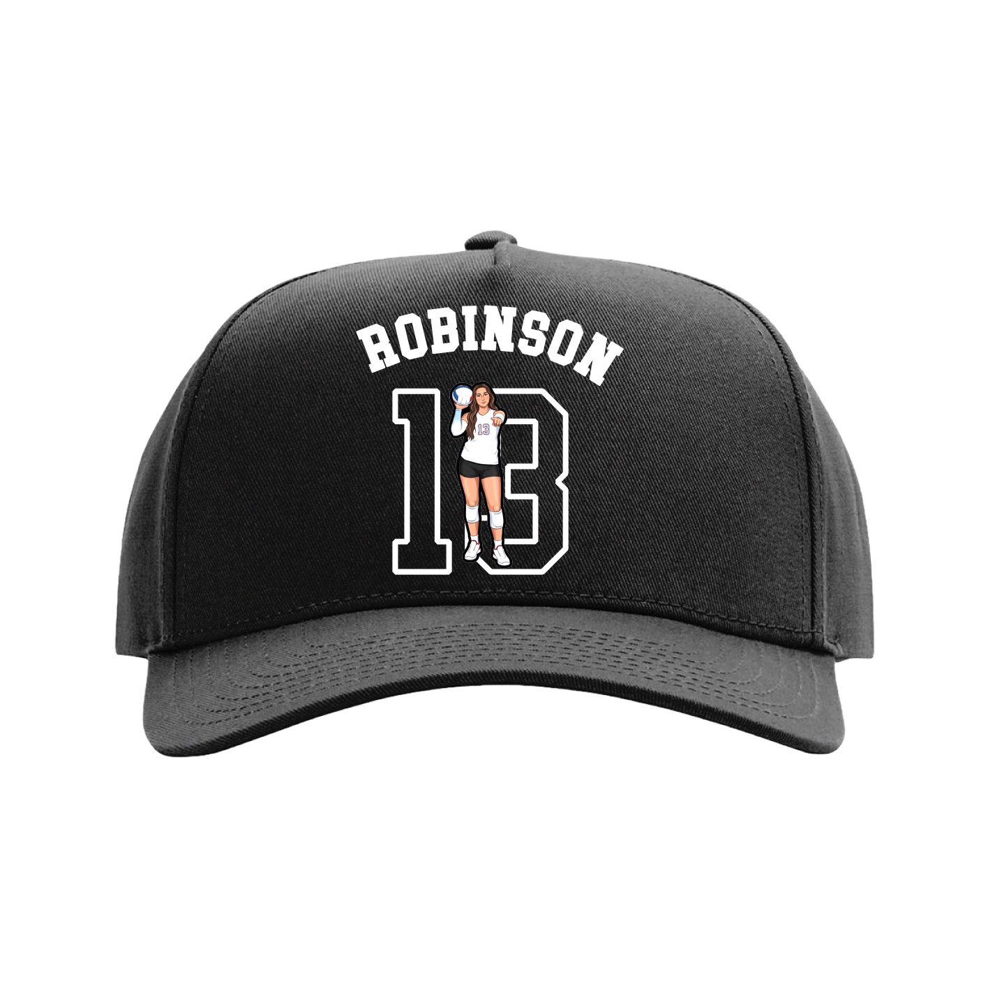 Full Fabric Five-Panel Champ Cap — Shirsey Arch in Black