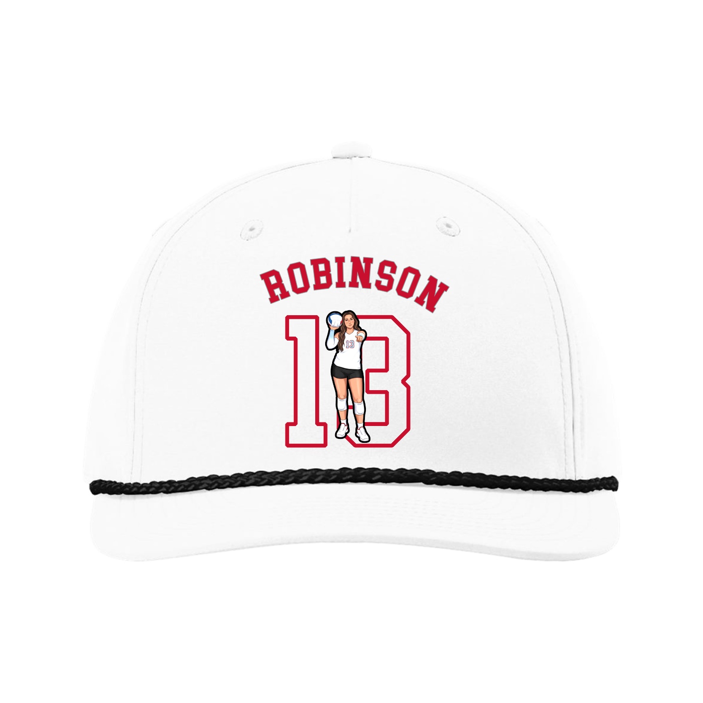 Five-Panel Classic Rope Cap — Shirsey Arch in White