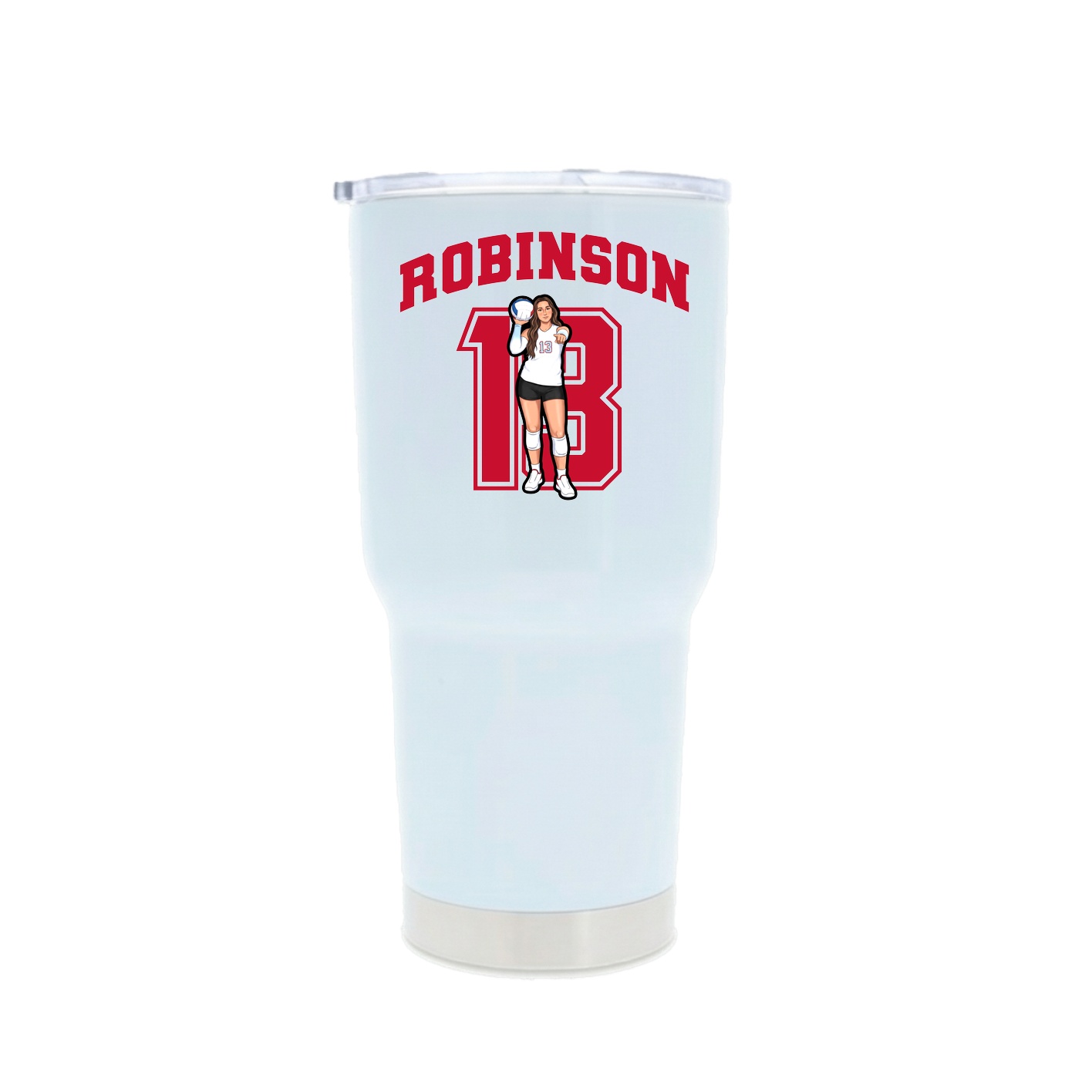 30oz Stainless Steel Tumbler — Number in White