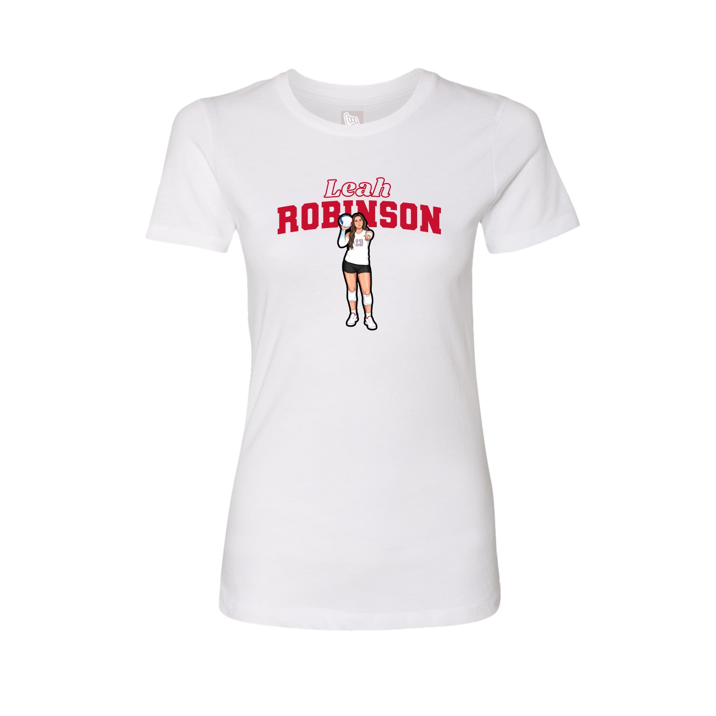 Fitted Women's Tee — Name Arch in White