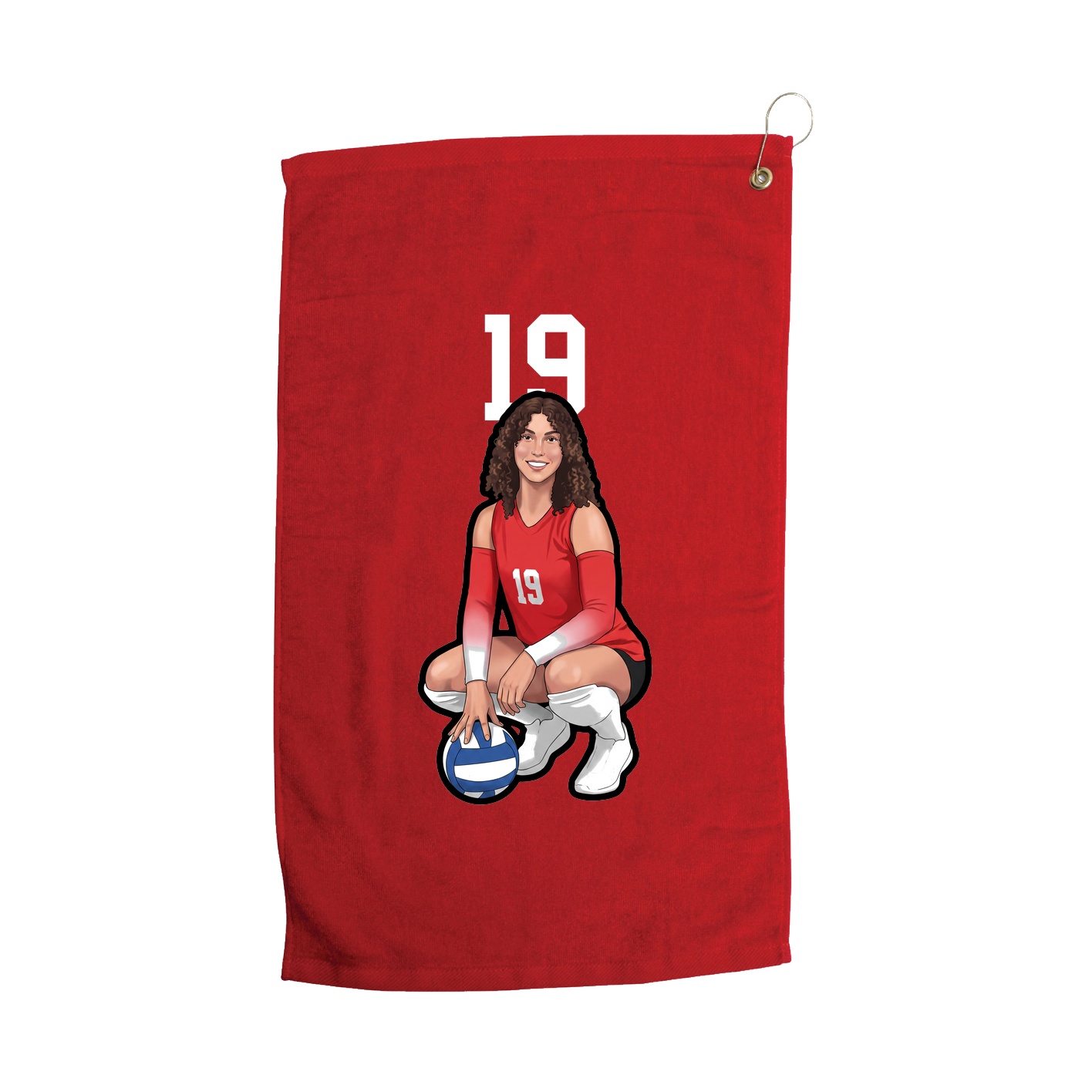 Golf Towel — Number Top in Red