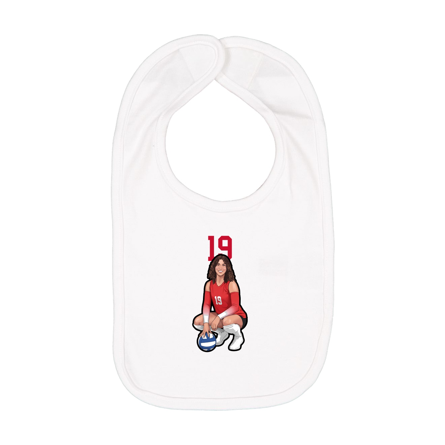 Infant Bib — Number Top in White