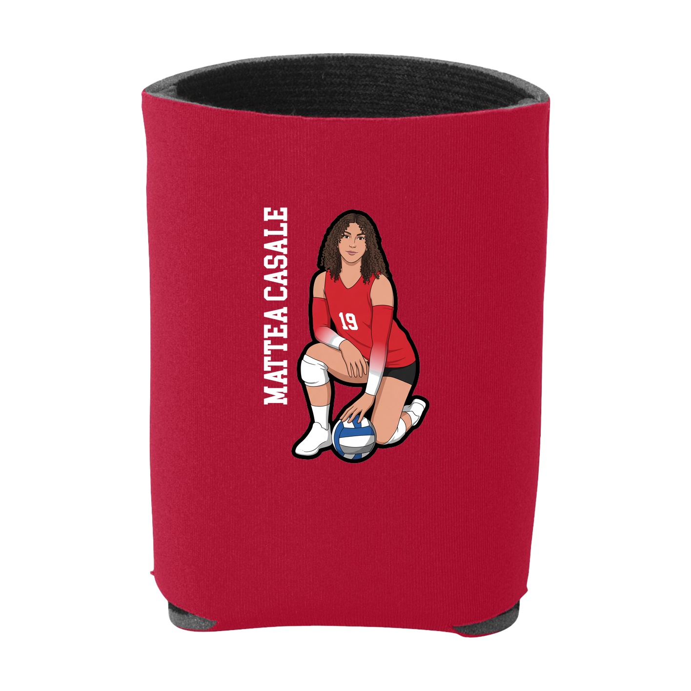Can Holder — Name Vertical in Red