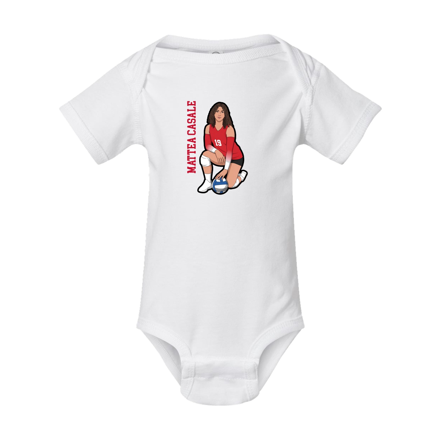Baby Onesie — Name Vertical in White