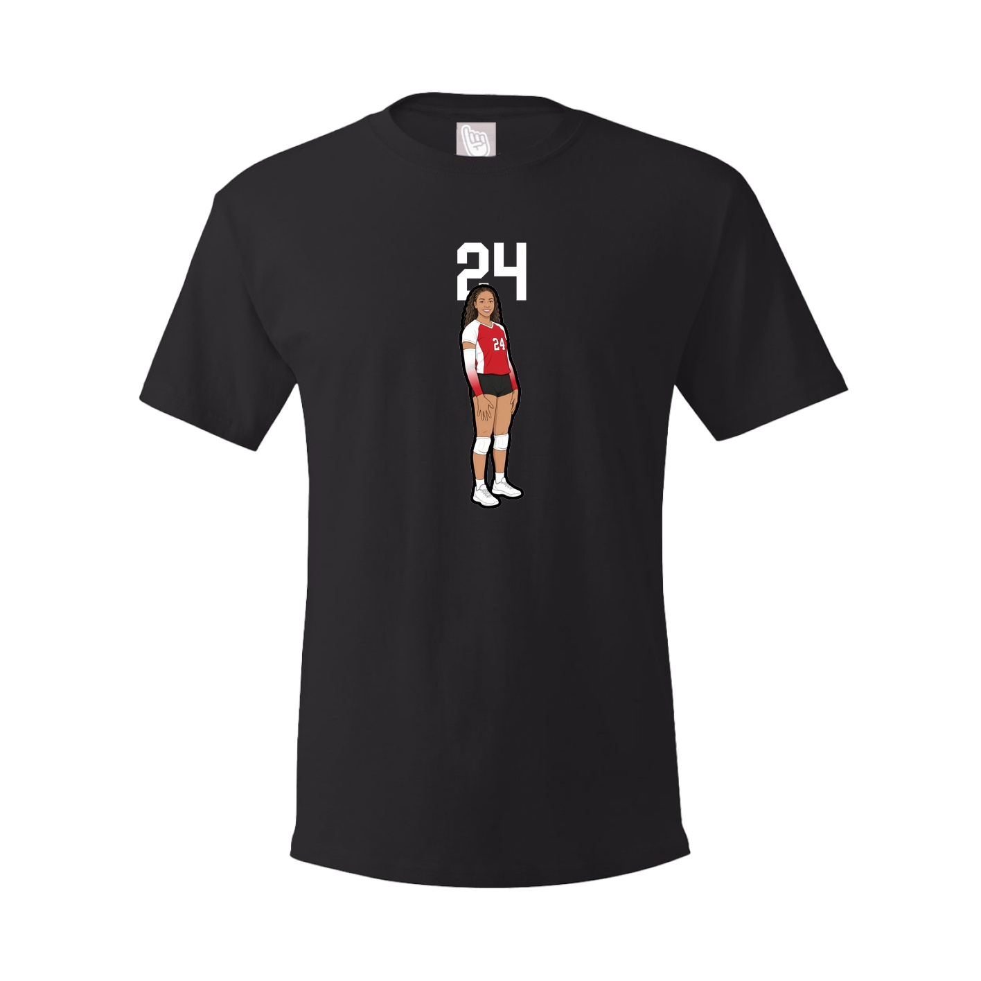 Youth Tee — Number Top in Black