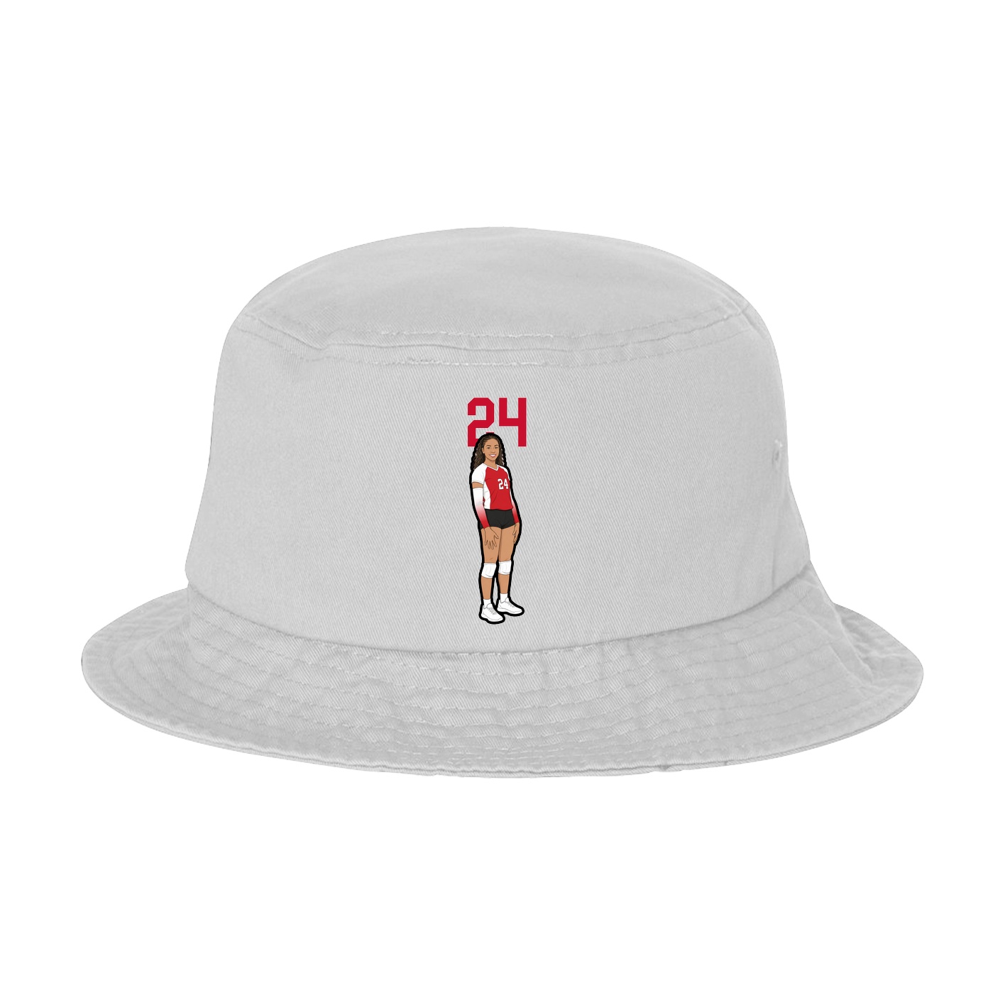 Bucket Cap — Number Top in White