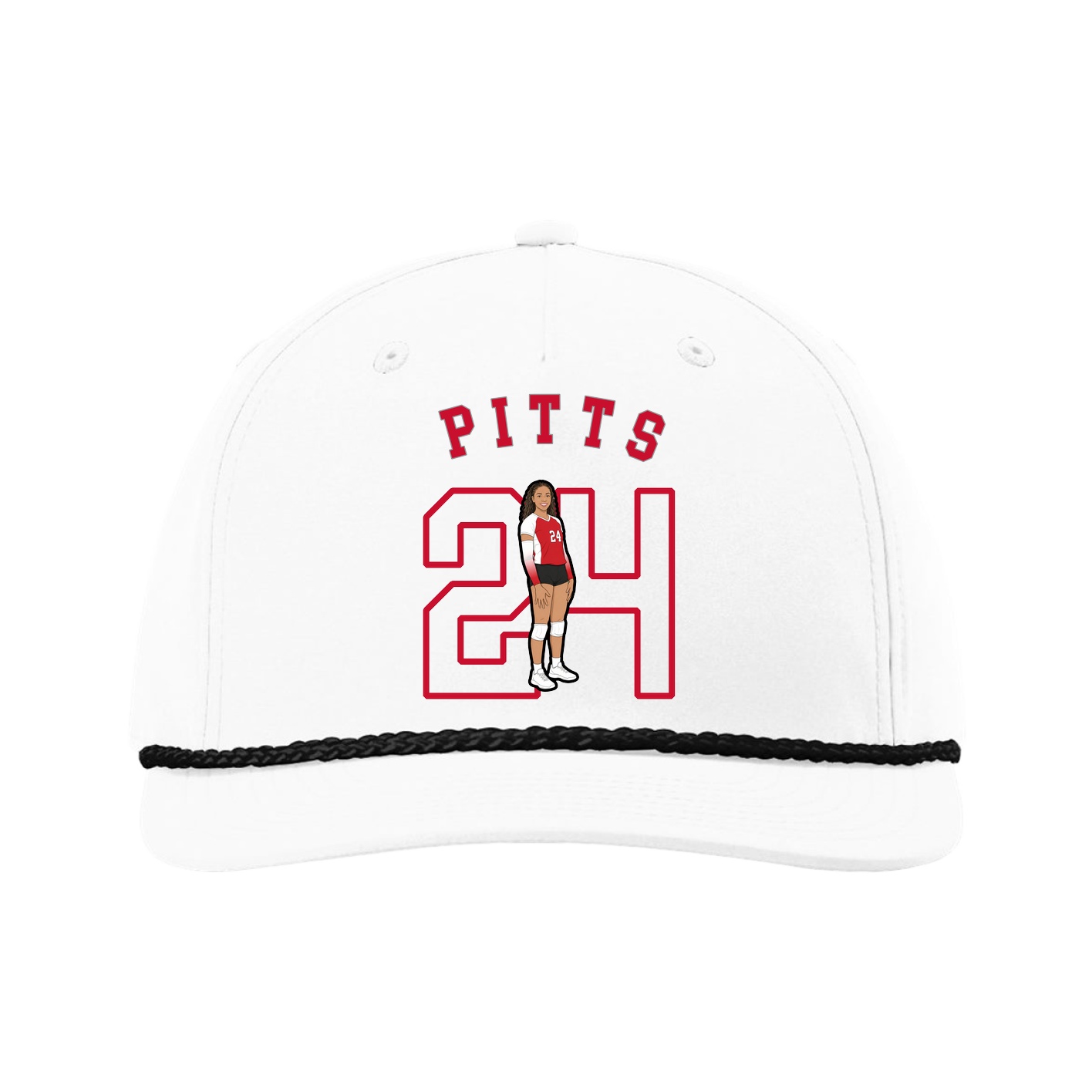 Five-Panel Classic Rope Cap — Shirsey Arch in White
