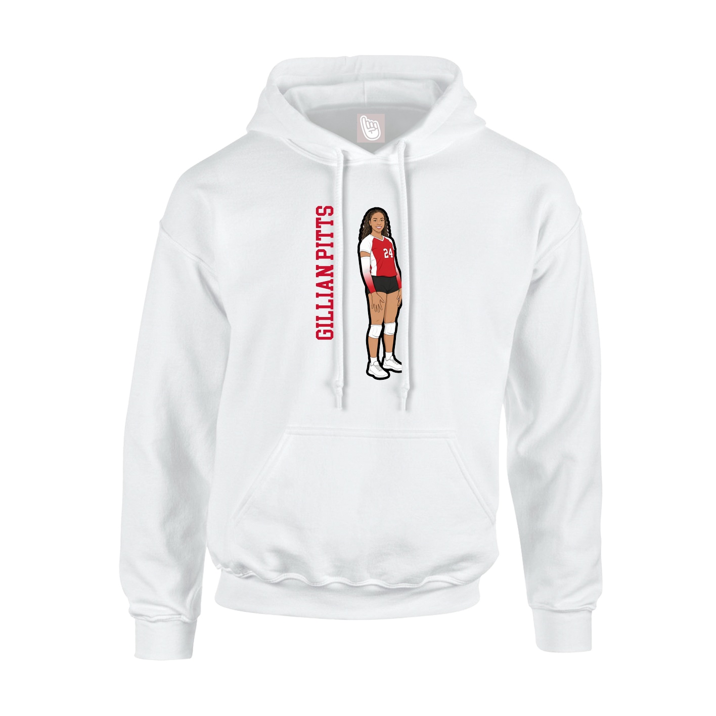 Youth Hoodie — Name Vertical in White