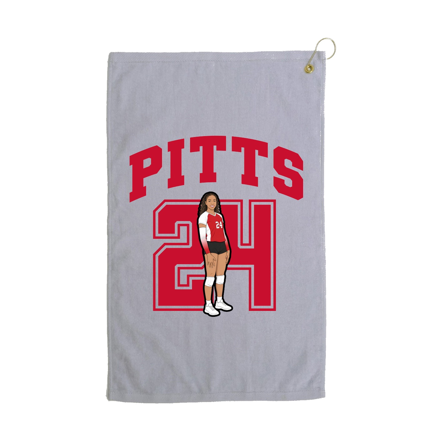 Golf Towel — Number in Grey