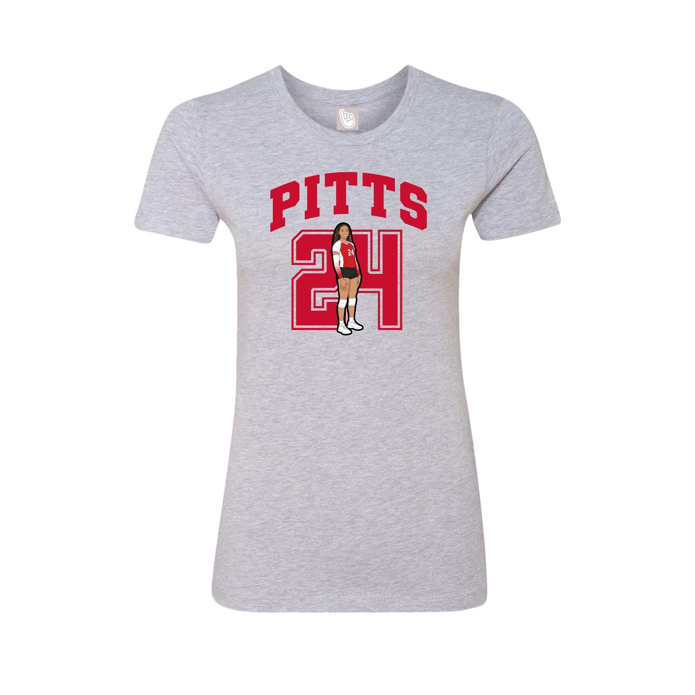 Fitted Women's Tee — Number in Grey