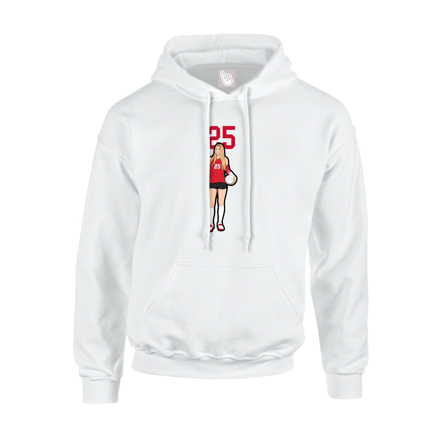 Hoodie — Number Top in White
