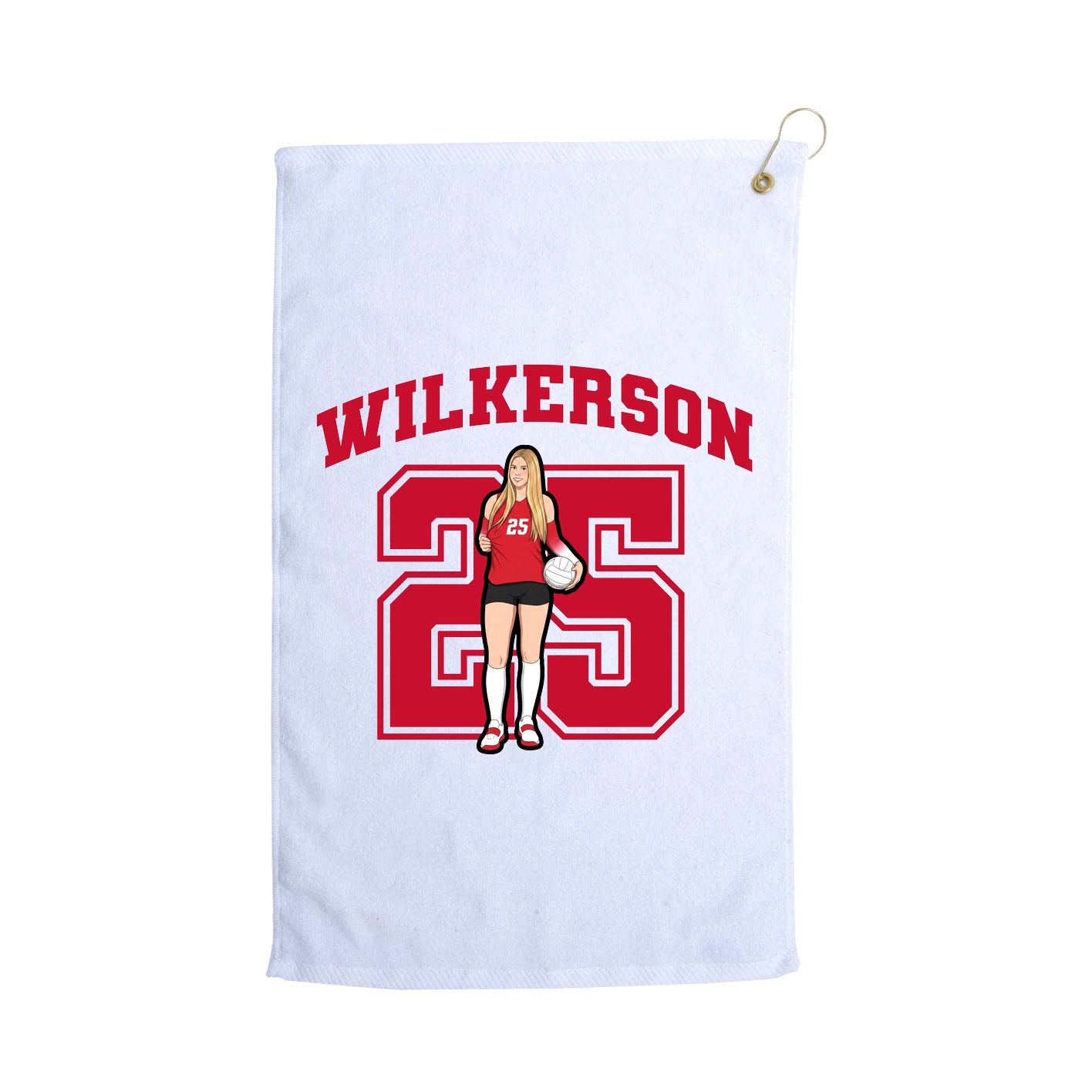 Golf Towel — Number in White