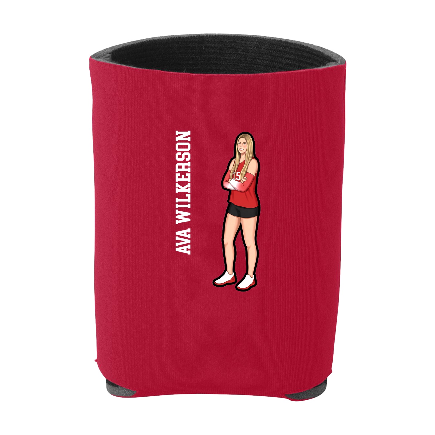 Can Holder — Name Vertical in Red