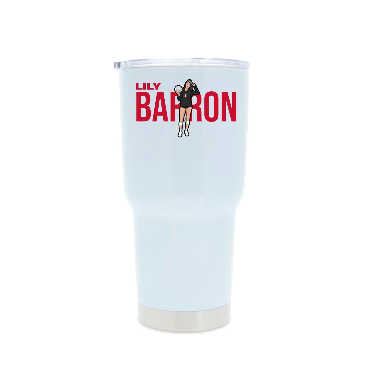 30oz Stainless Steel Tumbler — Player Name in White