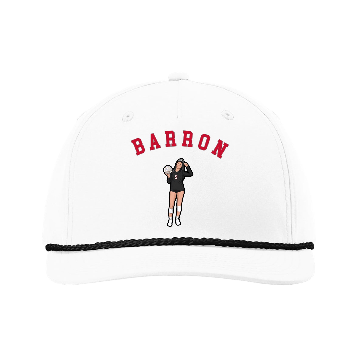 Five-Panel Classic Rope Cap — Shirsey Arch in White