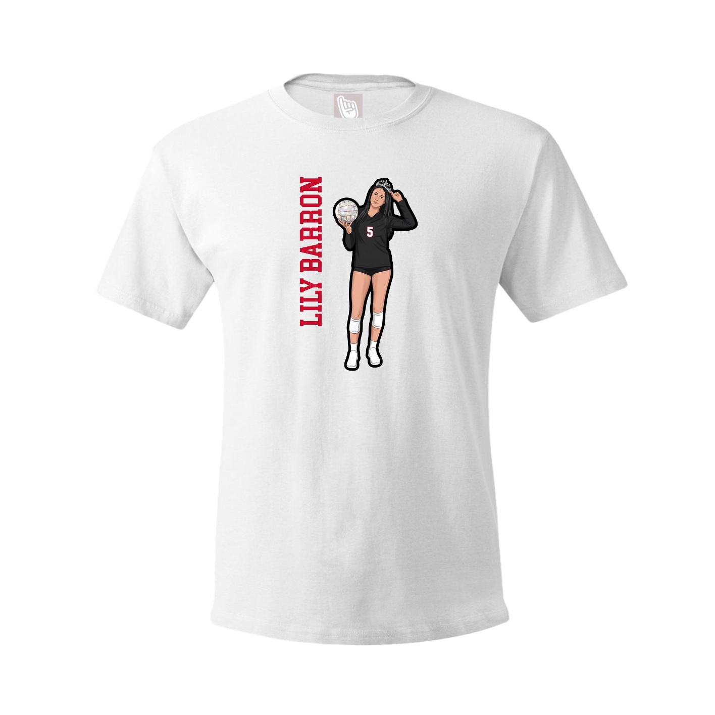 Youth Tee — Name Vertical in White