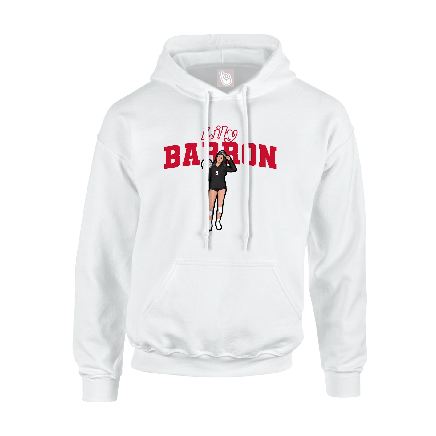 Hoodie — Name Arch in White