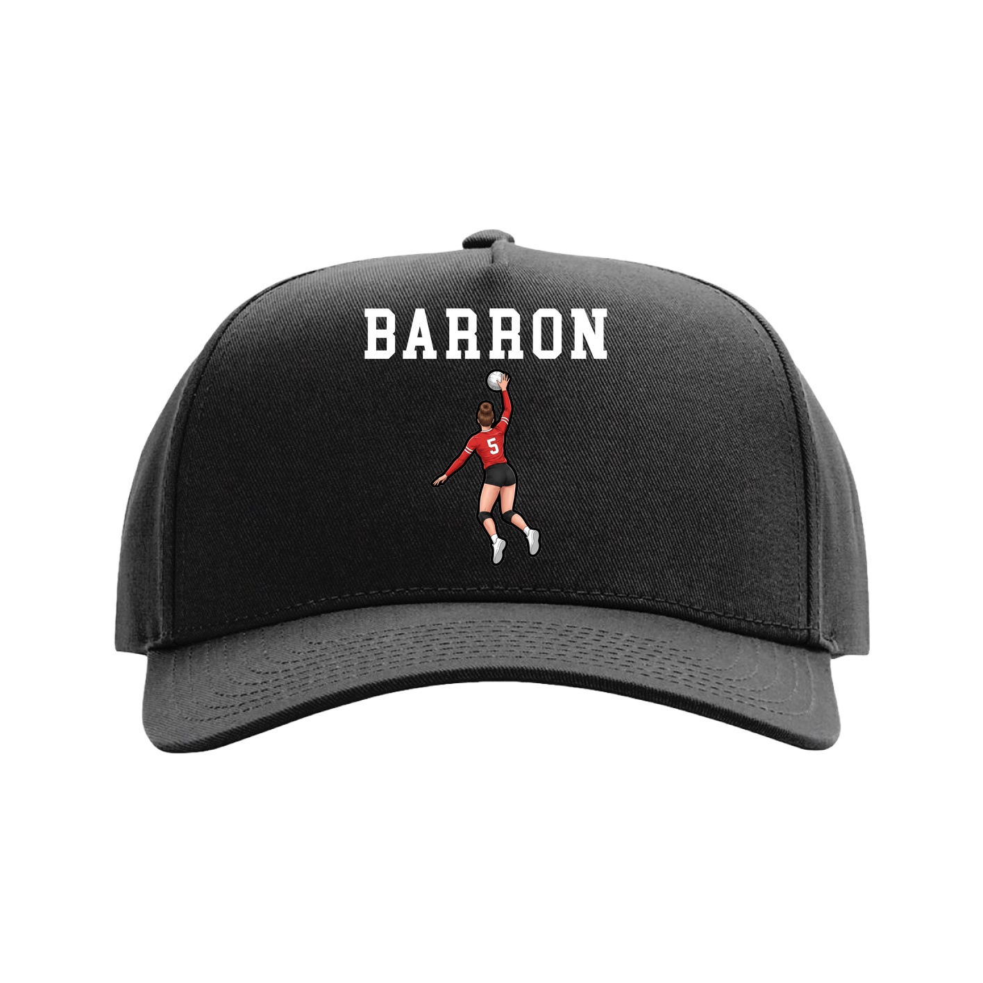 Full Fabric Five-Panel Champ Cap — Shirsey in Black
