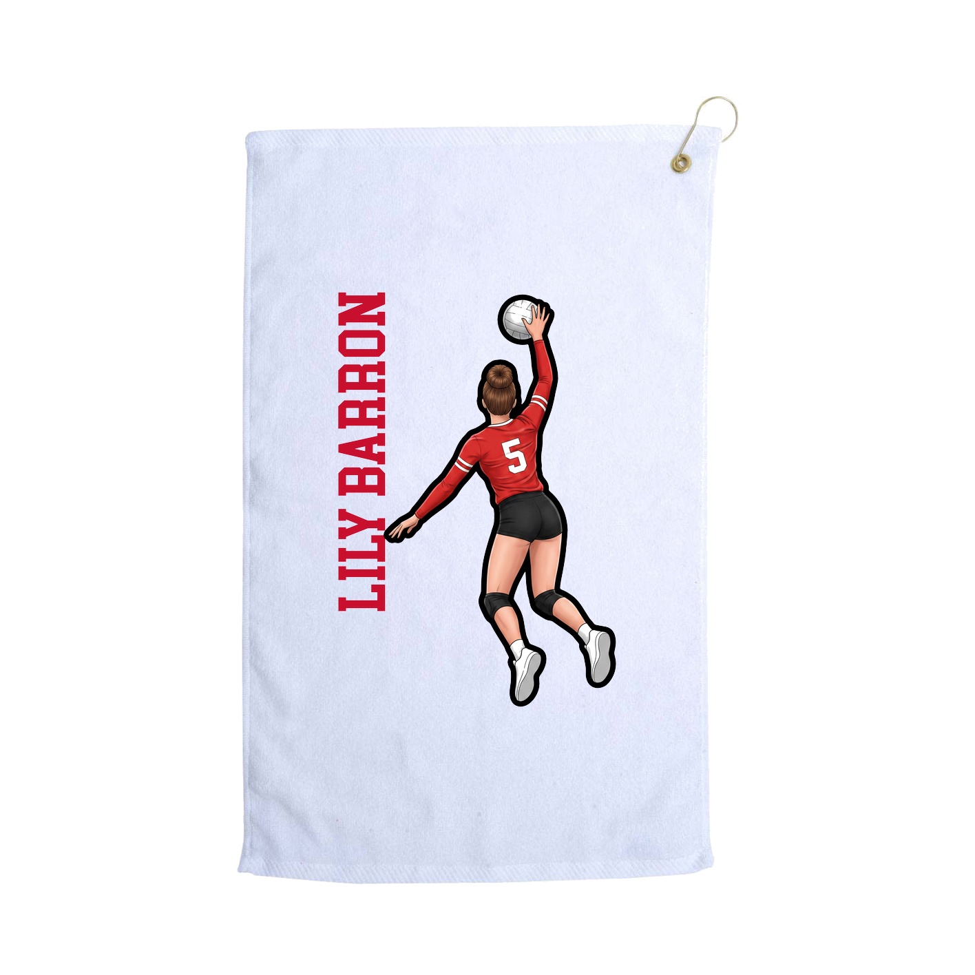 Golf Towel — Name Vertical in White