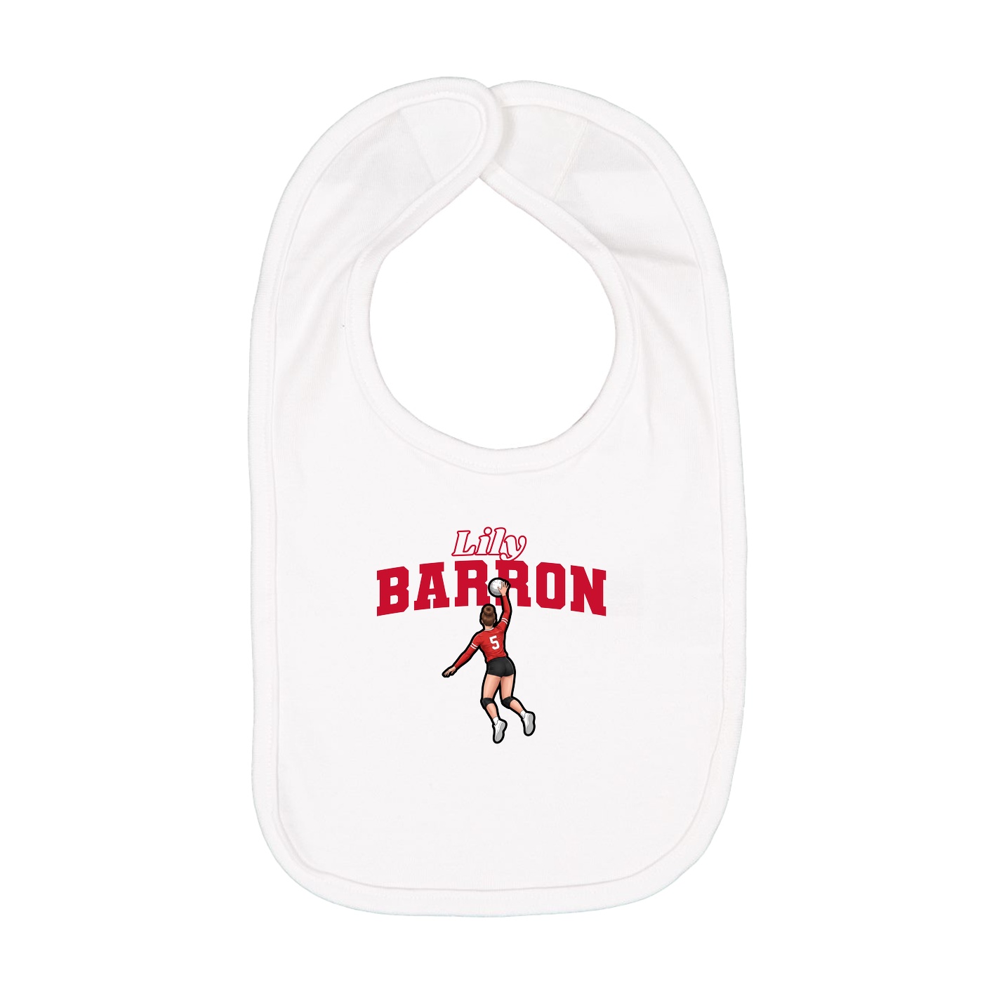 Infant Bib — Name Arch in White