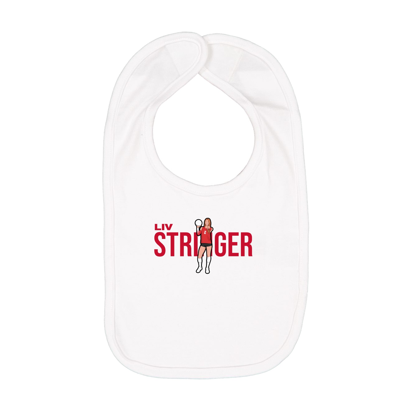 Infant Bib — Player Name in White