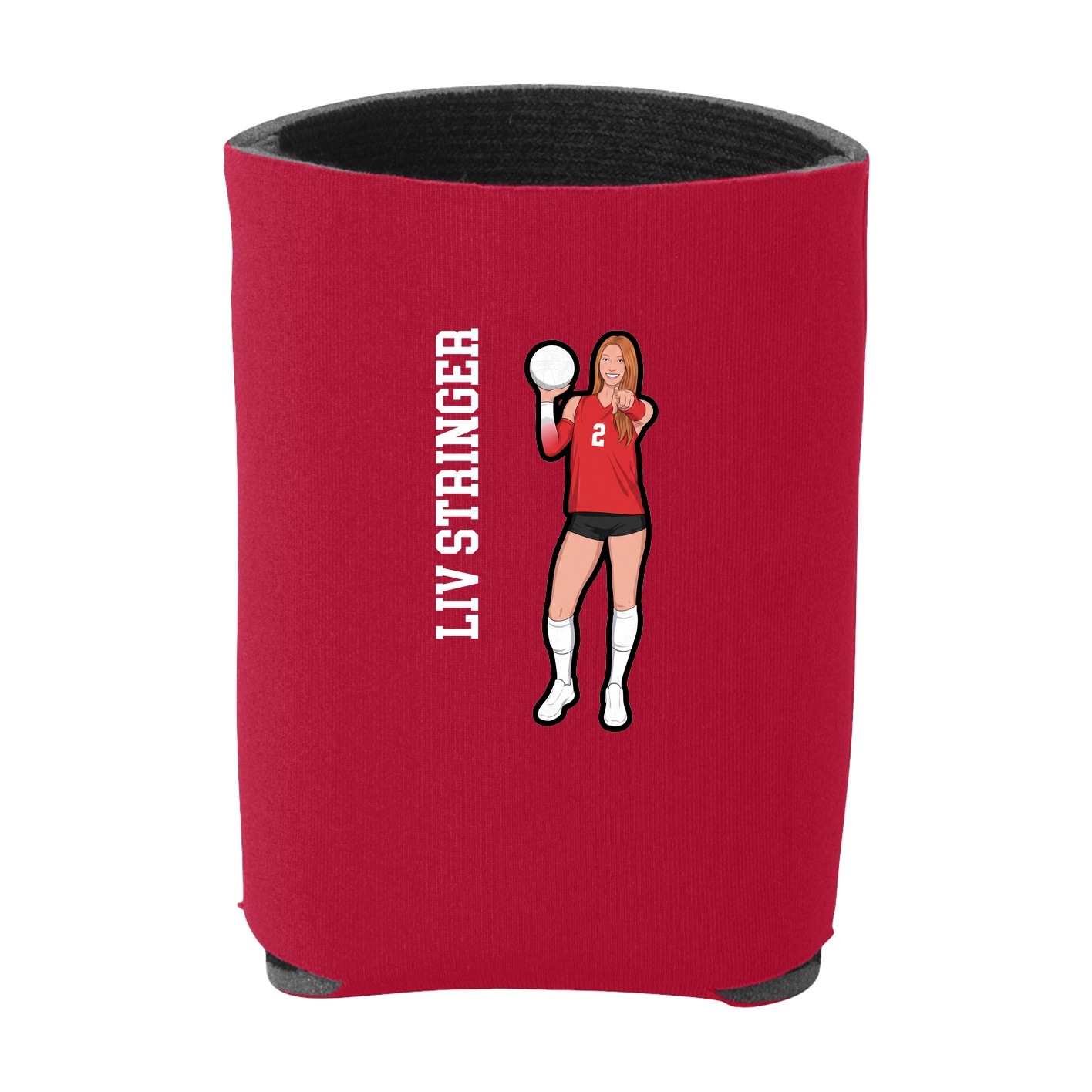 Can Holder — Name Vertical in Red