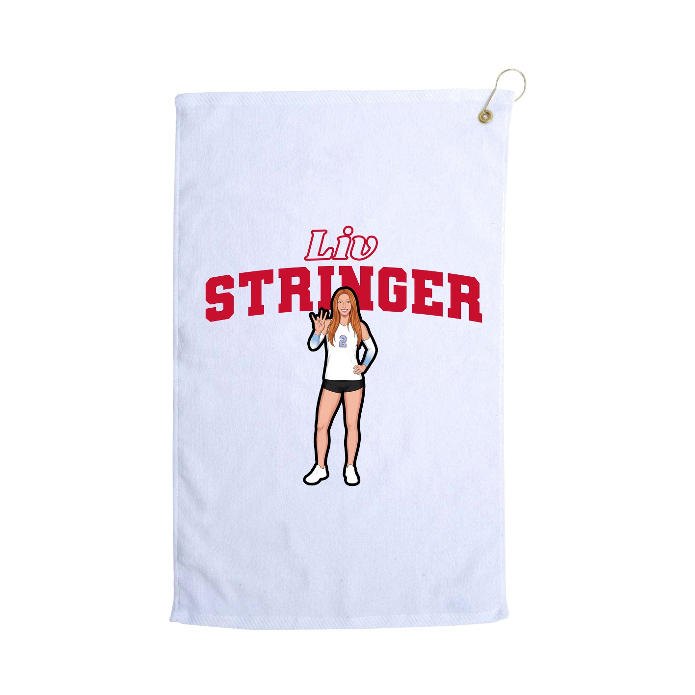Golf Towel — Name Arch in White