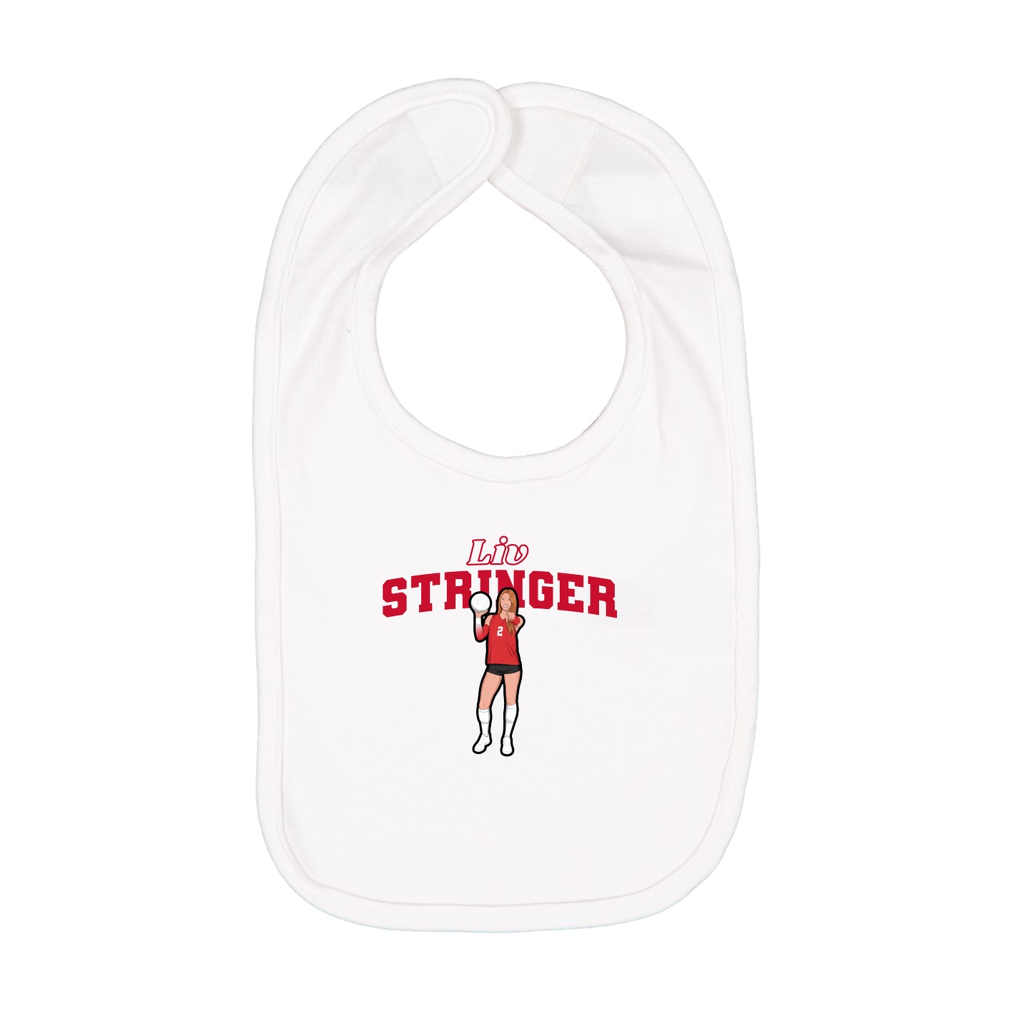 Infant Bib — Name Arch in White