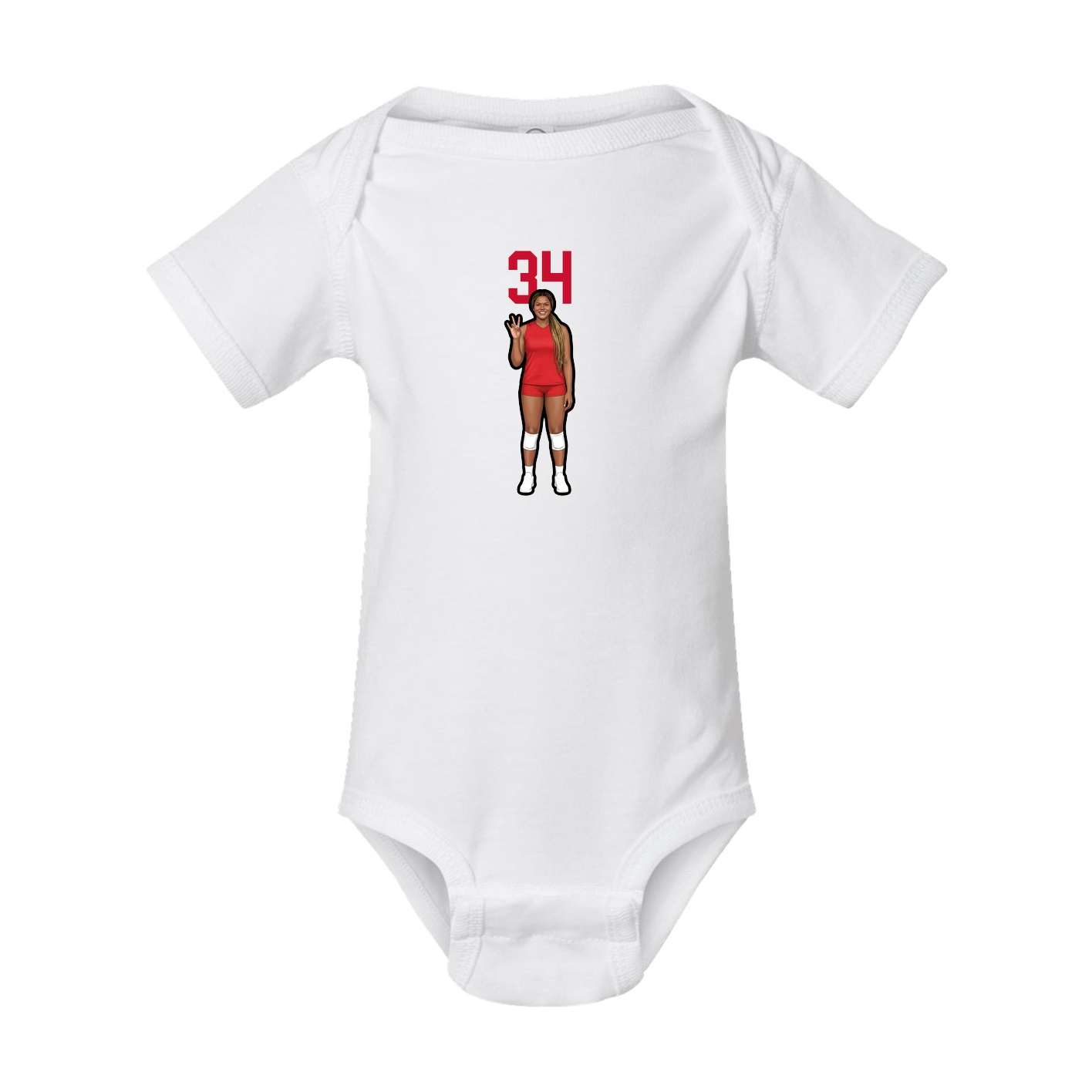 Baby Onesie — Number Top in White