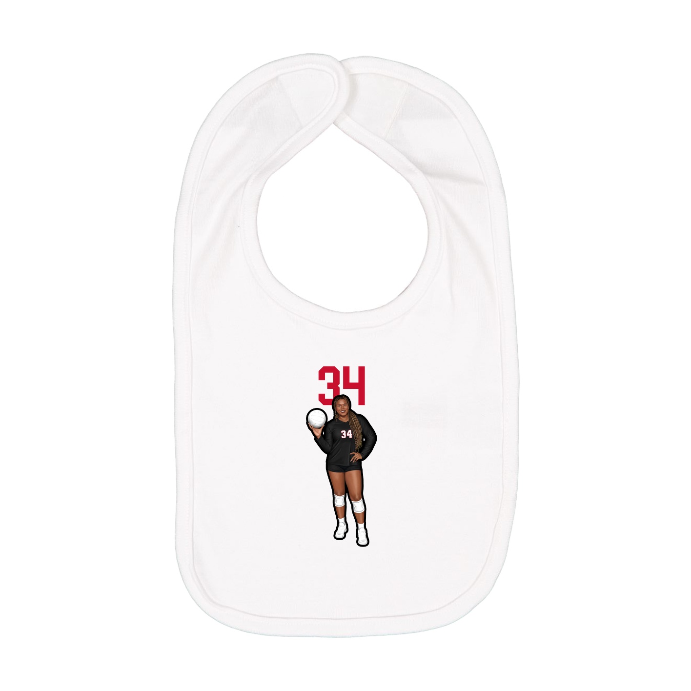 Infant Bib — Number Top in White