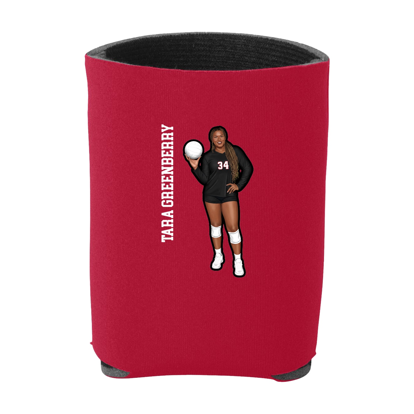Can Holder — Name Vertical in Red