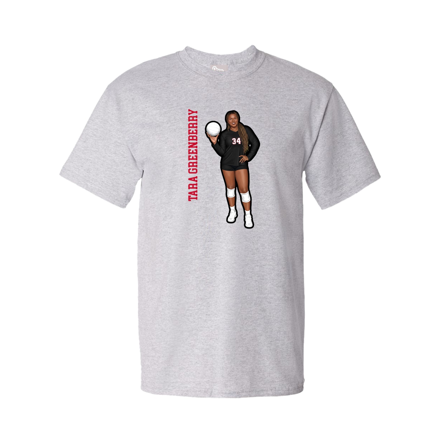 Tee — Name Vertical in Grey