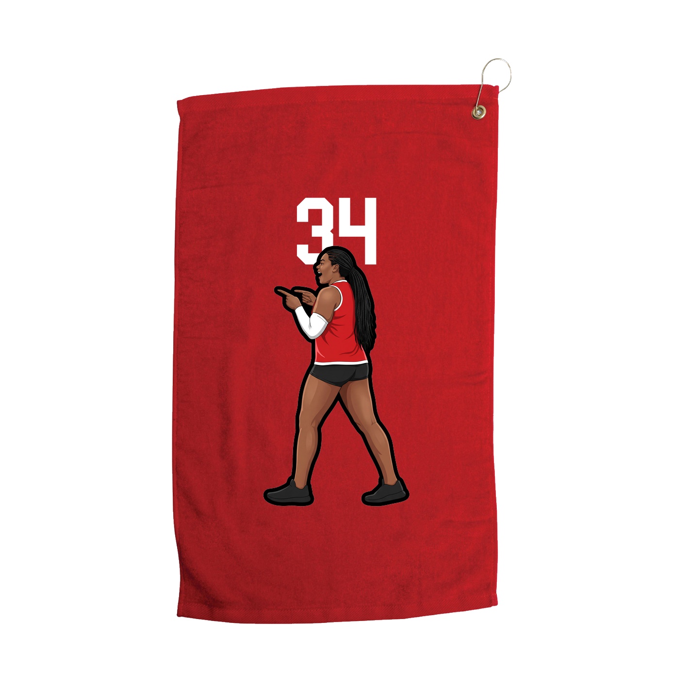 Golf Towel — Number Top in Red